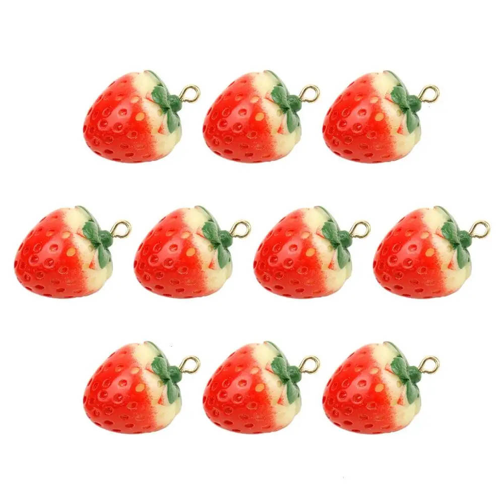 20 мм клубникой подвески с позолоченным кольцом бусины в форме клубники Шарм Подвески бусины для изготовления ювелирных изделий колье, браслет, серьги