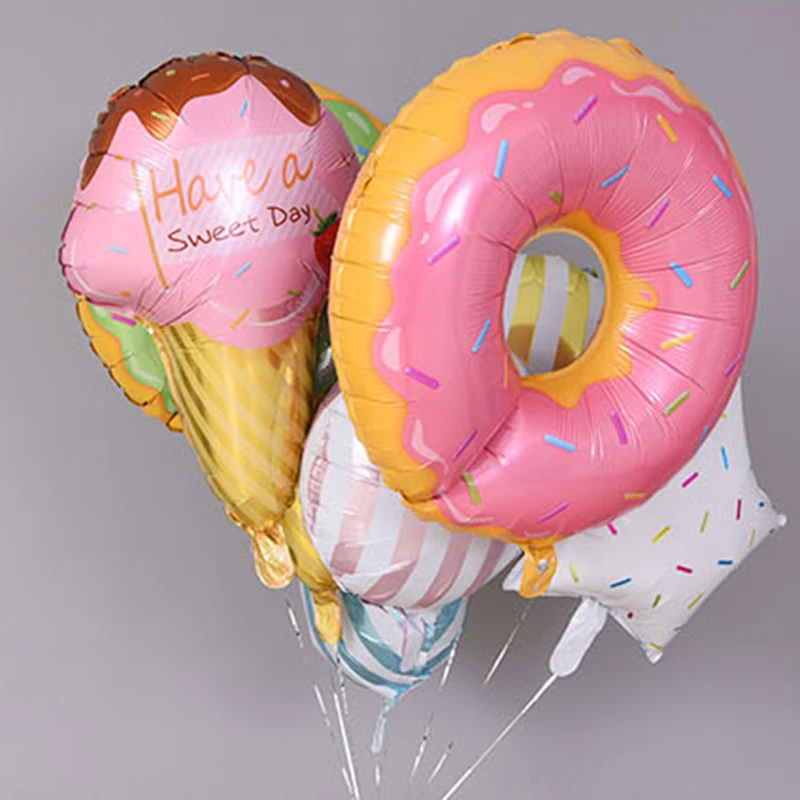 48*73cm Candy Pink Donuts Birthday Party Balloon Kits Doughnut Foil Mylar Balloon