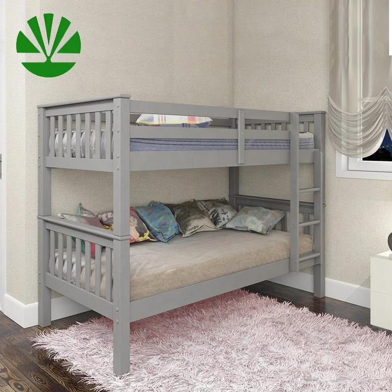 Wholesale kids children bedroom furniture wooden commercial grade separable bunk bed