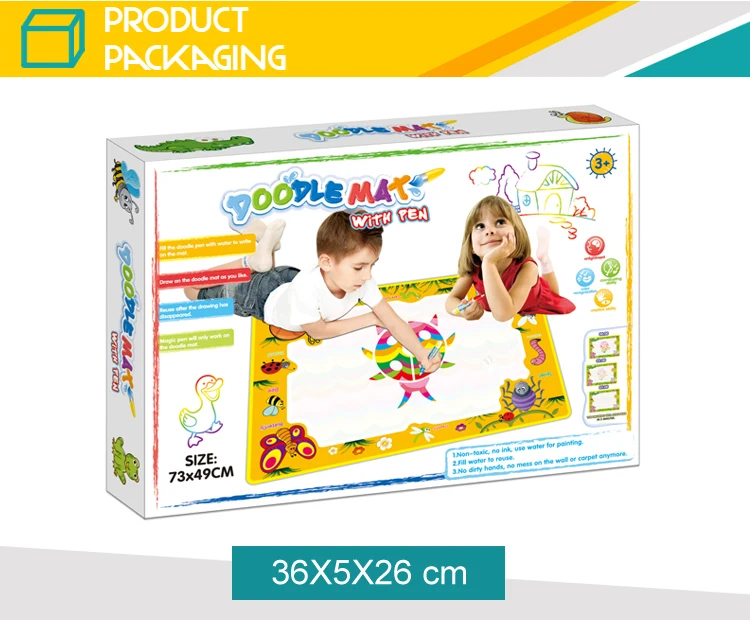Kids games education floor water drawing doodle mat drawing toys with 26 letters and pens