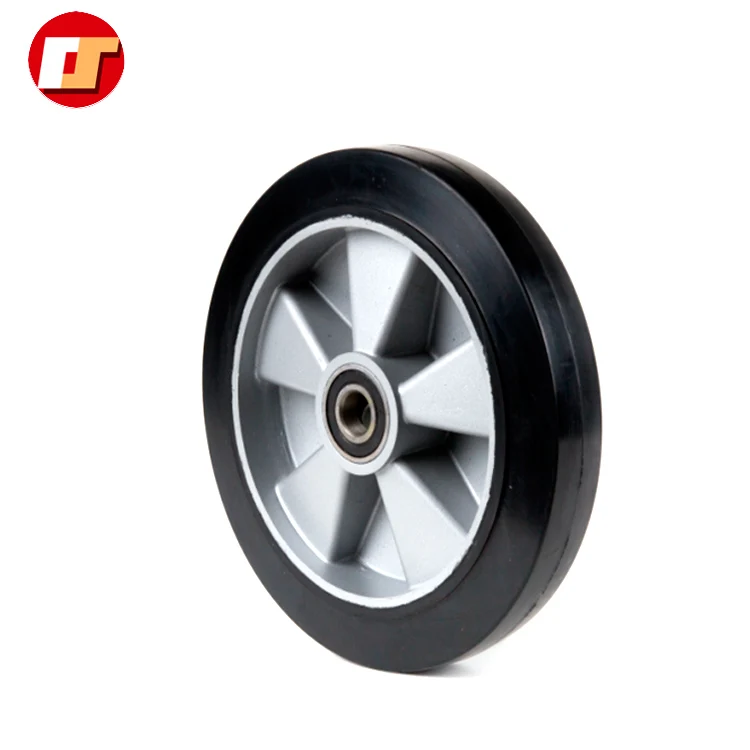 High Elastic Aluminum Center 4 5 6 7 8 inch 200 50 100 Hand Pallet Truck Small Solid Rubber Wheels