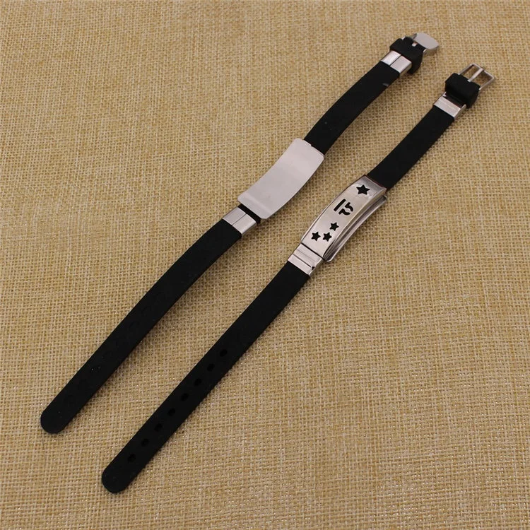 New Product Stainless Steel Silicone Cable Bracelets Wristband Men Adjustable Bracelet