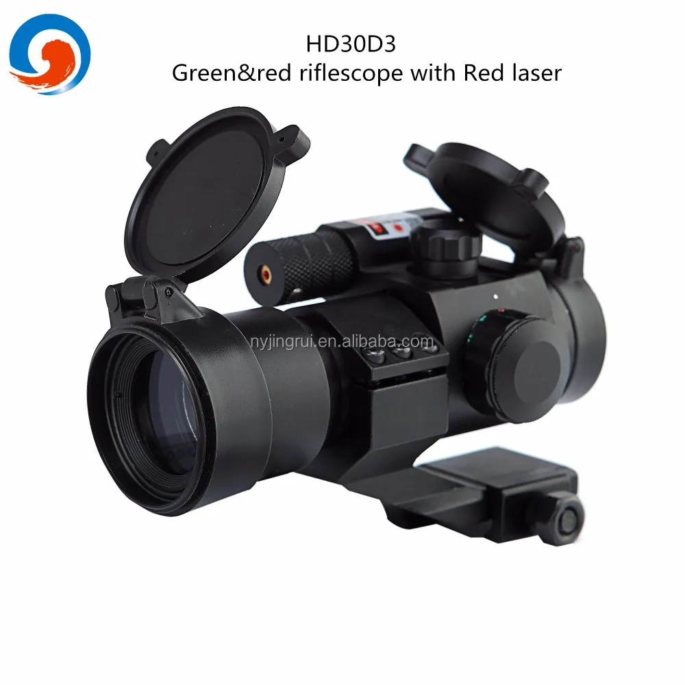 AR15 hunting equipment 1x30 Tactical Red Dot Sight Scope with Red Laser Sight for Hunting