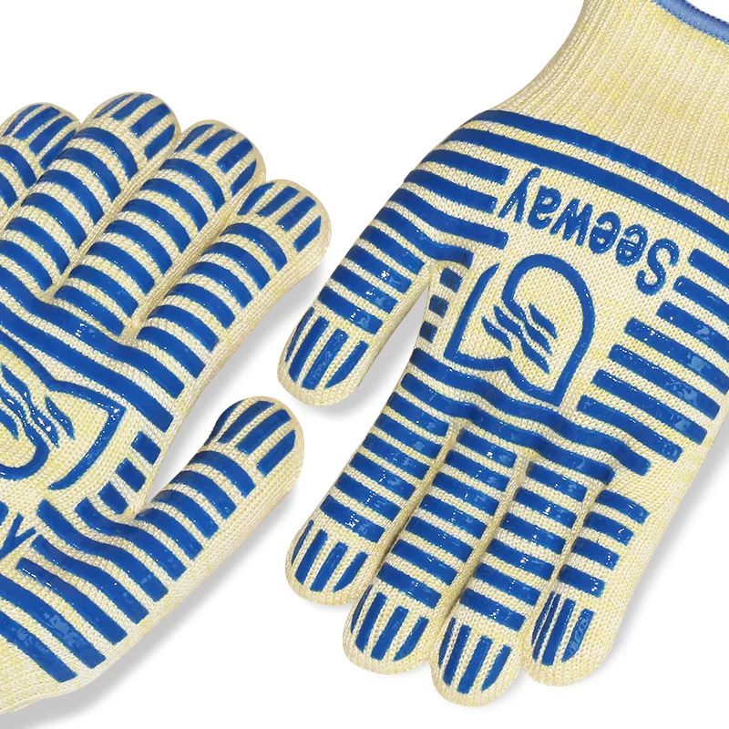 Seeway Triple layer Five Fingers 1472F heat Gloves For BBQ Grilling