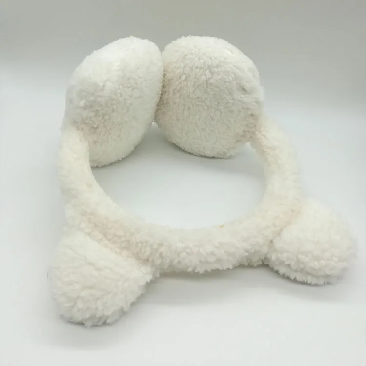 
2018 pure white berber fleece orecchiette earmuffs Winter warm fur earflap for children 