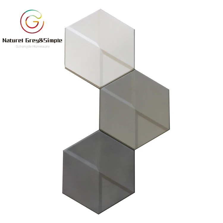 Hexagon Concrete  Design 3D Decorative Concrete Cement Wall Tiles