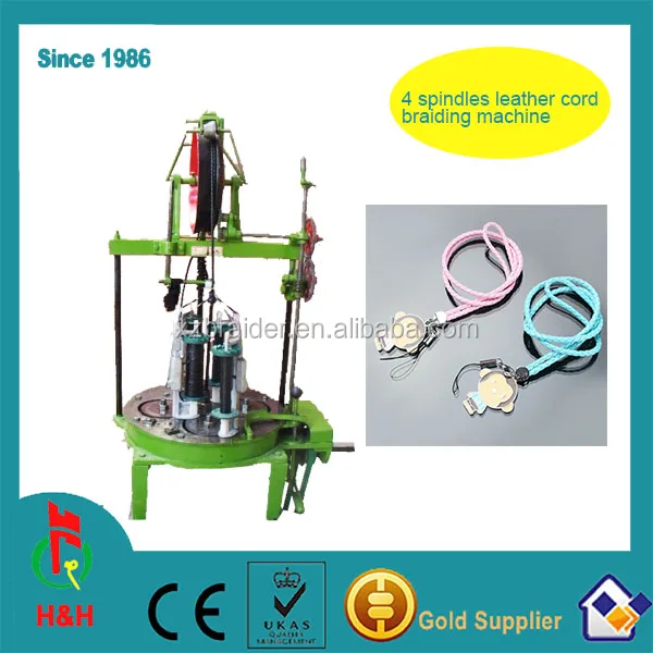 4 spindles leather cord braiding machine