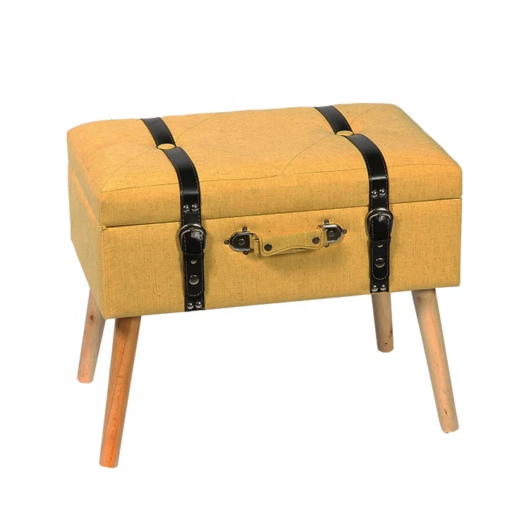 FYTCH Manufacturer New Design Suitcase Fabric Seat Pouf With Leather