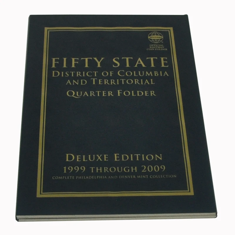 Fifty State District of Columbia and Territorial Quarter Coin Collection Paper Board Folder Holder