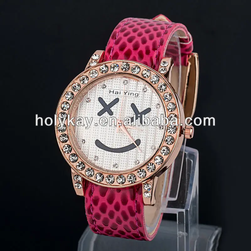 free shipping! 2013 new innovative products fashion smile face wrist watches for women