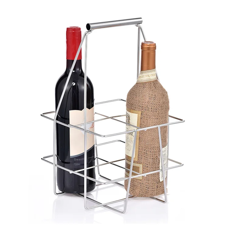 
Stainless steel wire wine storage basket with handle 