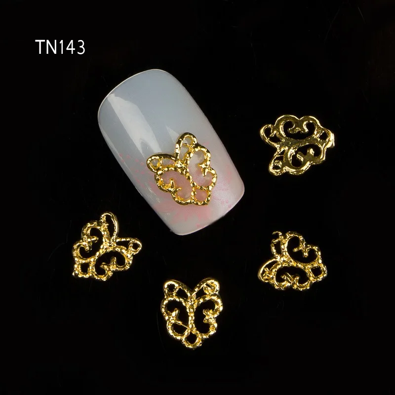 10pcs Metal Butterfly Rhinestones 3d Nail Art Decorations Alloy Nail Stcikers Charms Jewelry for Nail Gel