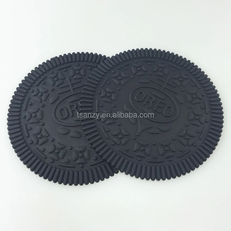 Cheap fashion novelty oreo pvc rubber cup coaster