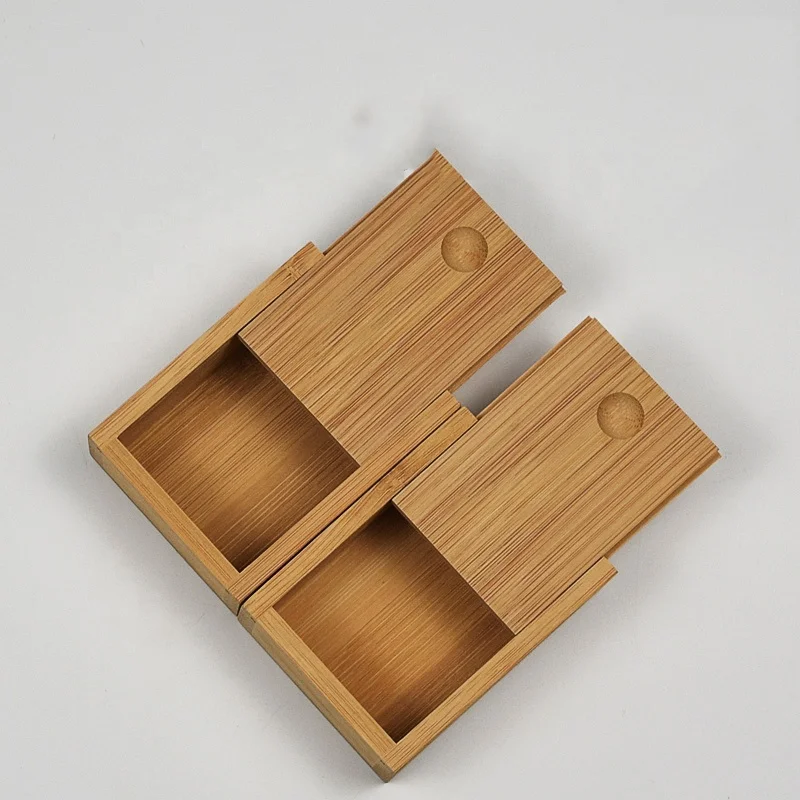 
square storage bamboo tea box with lid and packing case 