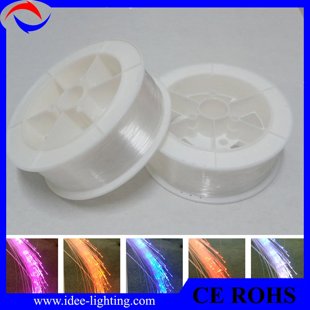 1.5mm 700m/roll color changing fiber optic wire light with remote control