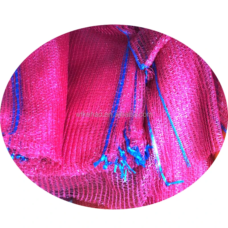 Cheap price 40 kg red lemon hdpe raschel mesh vegetables bag