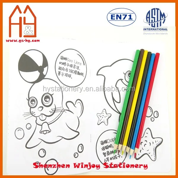 Fashion Design DIY coloring book with 4 pack colour pencils set for kids drawing