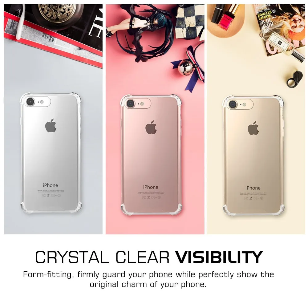 case for iphone 11,,Shockproof Transparent TPU clear phone case for iphone 8, For Iphone x Cell Phone case