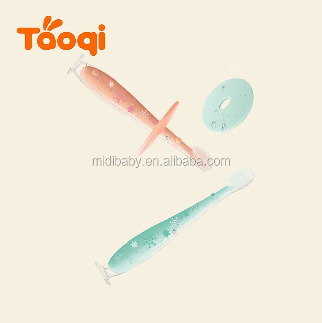 Patent Round Small Head Newborn Soft Silicone Baby Toothbrush