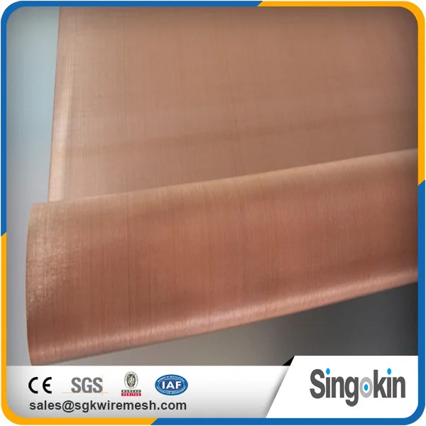Ultra thin red woven copper fabaric mesh