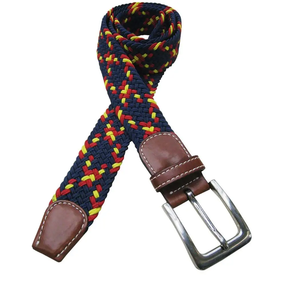 Мужские тканые модные эластичные ремни без отверстий