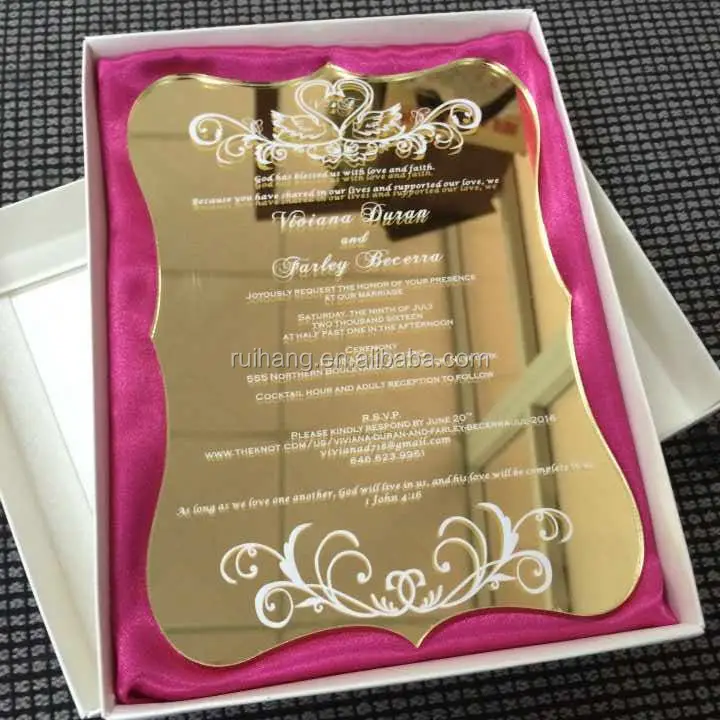 2016 элегантная новая стильная Золотая Роскошная акриловая лазерная резка Свадебная пригласительная открытка, свадебная пригласительная открытка с бабочкой