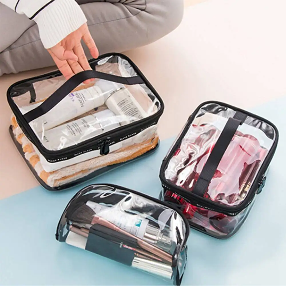 Clear Pvc Travel Wash Bag Toiletry Waterproof Plastic Cosmetic Makeup Bag for Bathroom