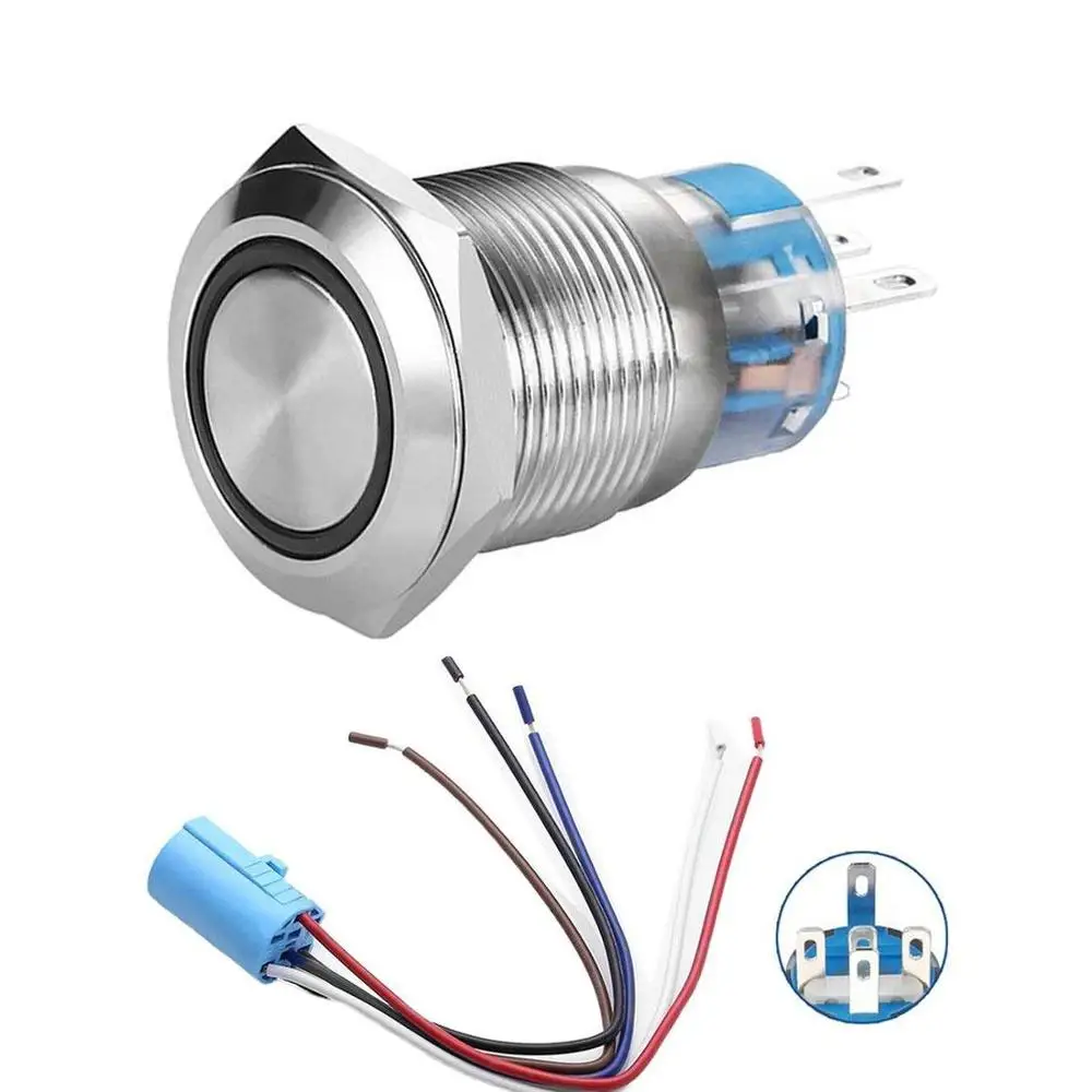 Водонепроницаемая IP67 19 мм 2 двухцветная блокировка 24 в кнопка вкл./выкл.