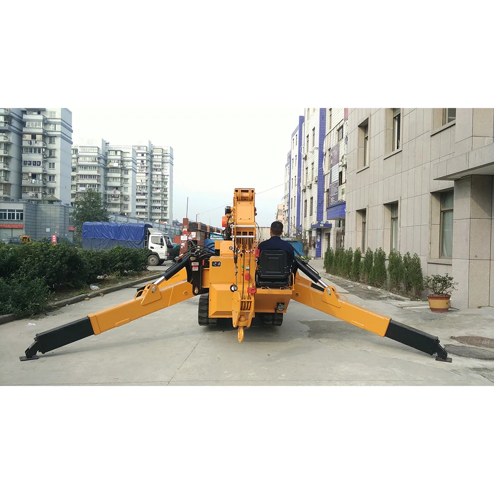 Narrow Space 5 Ton Mini Hydraulic 360 Degree Lifting Spider Crawler Crane