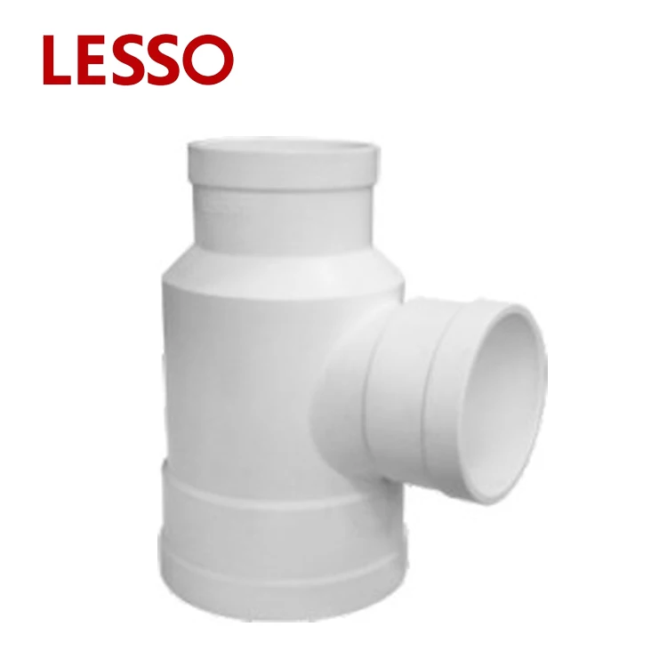 LESSO PVC-U Drainage pvc sanitary pipes fittings upvc bottle saddle Reducing Sanitary Tee
