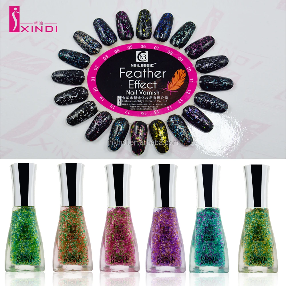 Factory Custom Logo 12ml Nail Polish with Feather Effect Safe and Cheap Private Label Nail Beauty Product