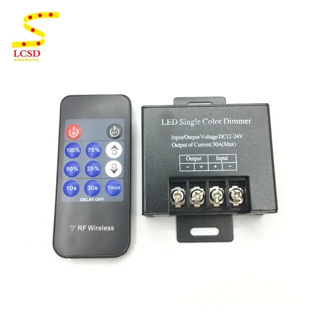 
NEW DC12-24V 30A Wireless LED Dimmer with 11keys RF Remote Control 
