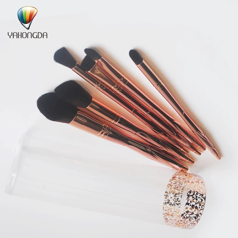 Hot Now Factory  6 Pieces Make Up Brushes Plastic Handle Design Brush Makeup Set