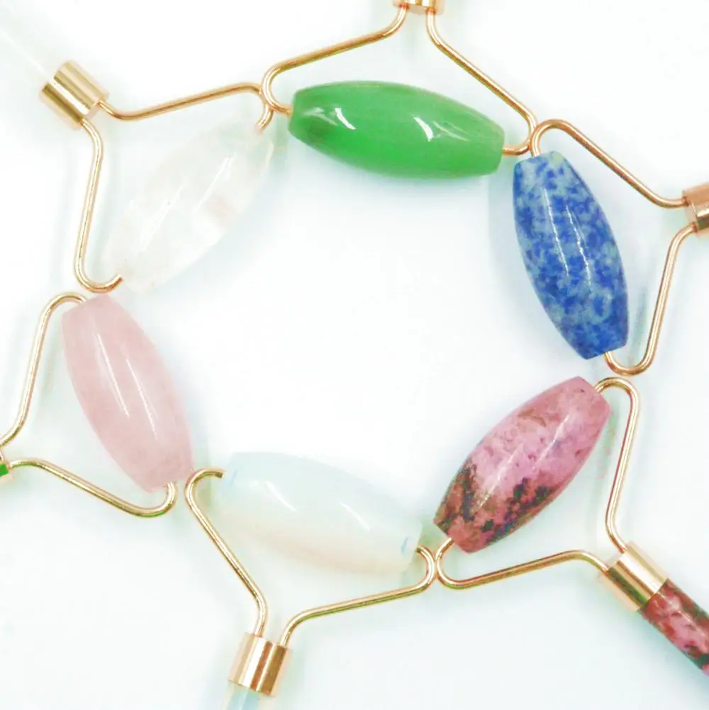 
Natural Facial Beauty Massage Tool Face Thin Natural Pink Stone Biological Foot massager Jade Roller 