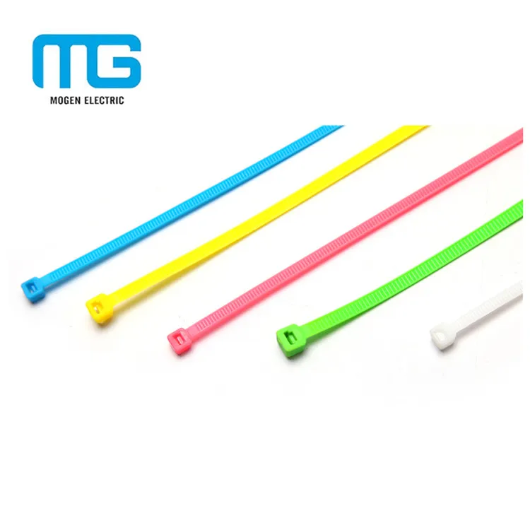 Nylon 66 Self Locking Cable Tie Colored Zip Ties Price Custom Industrial Plastic Nylon Coated Stainless Steel Cable Ties 2.5*100
