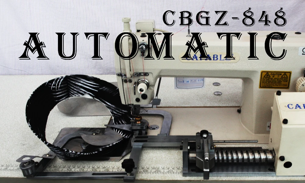 Hat visor automatic sewing machine with computer control
