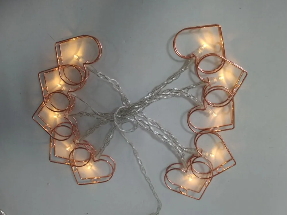 Love Hearts Light luces de navidad Decoration Ramadan Indoor Wedding Metal Gloden Heart Shape Light Love Light