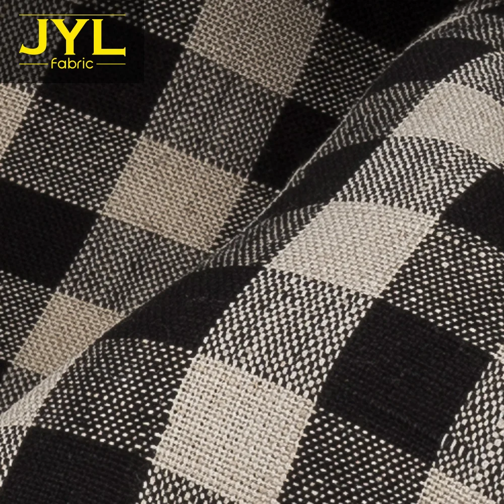 
JYL 100% linen fabric for comfortable plaid clothing E1005# 