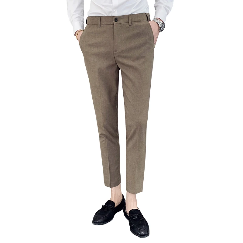latest design Korean trouser men suit pants causal for businessman slim fit young men pants factory oem