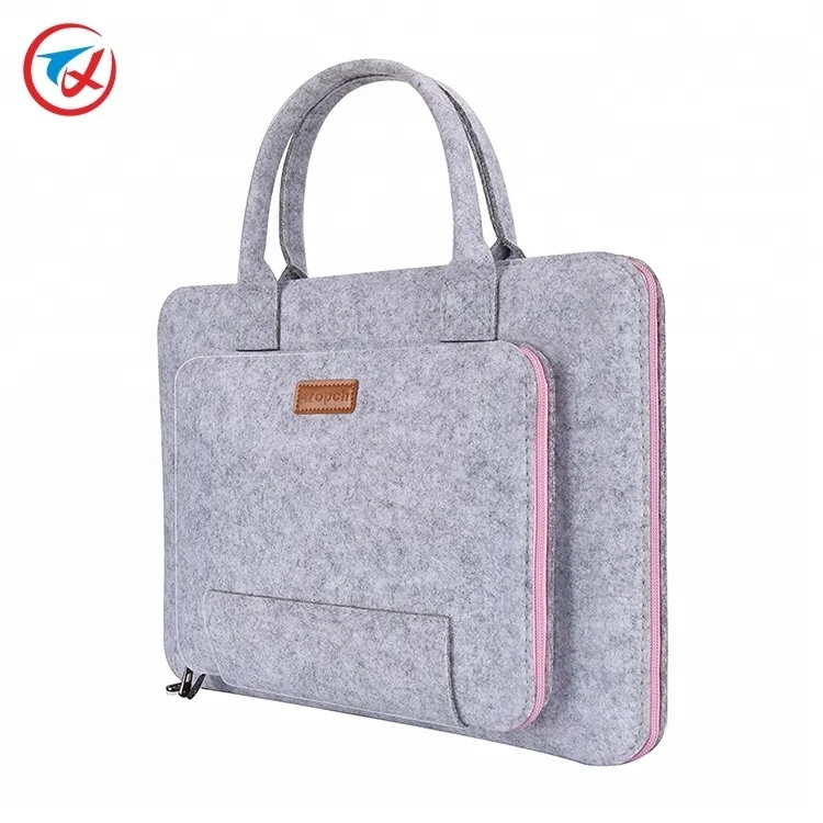 
19 inch cheap prices popular grey color felt laptop bag in china 