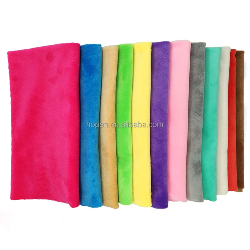 Guangdong factory wholesale production 100% Polyester Eco-Friendly Plush Velvet Fabric For Making Soft Toys