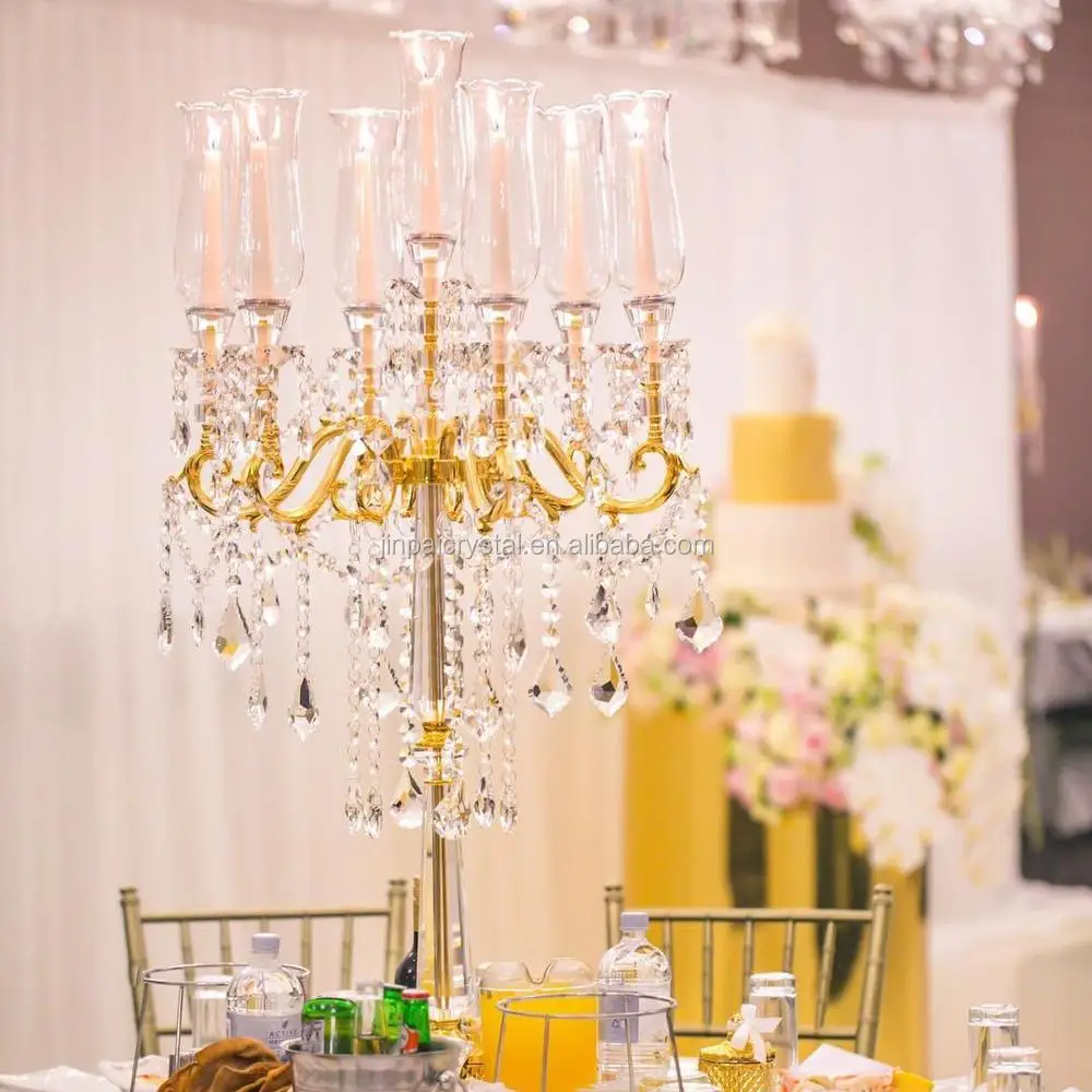 Свадебные новые высокие хрустальные подсвечники 7 рук ураганы свадебный стол центральные части на продажу