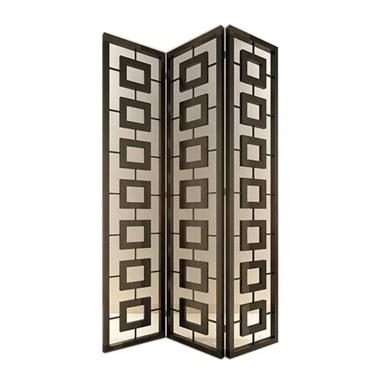 Decorative Modern Living Folding Screen Room Dividers for Lobbly Metal Birthday Stainless Steel Movable 3 Panel Room Divider