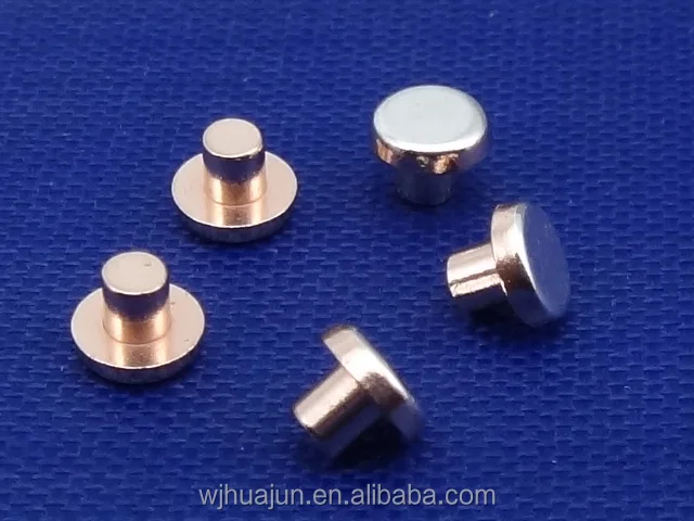 The silver electrical contacts for switch and sockets