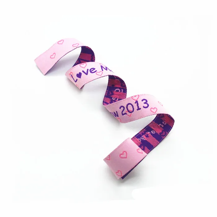 Custom printed elastic woven embroidered ribbon