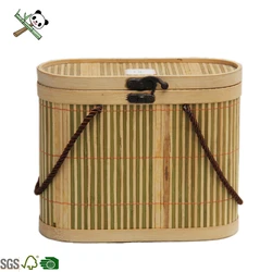 Bamboo gift box Natural color Classic round Bamboo Tea box,bamboo food container