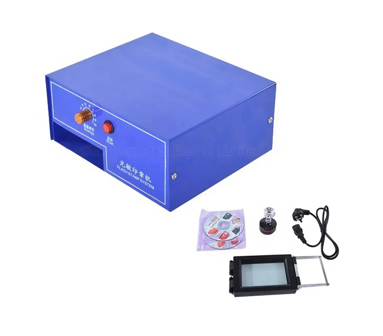 GED Low Price Photosensitive Portrait Self-Inking Flash Stamp Maker Blue Color Wedding Seal Engraving Machine