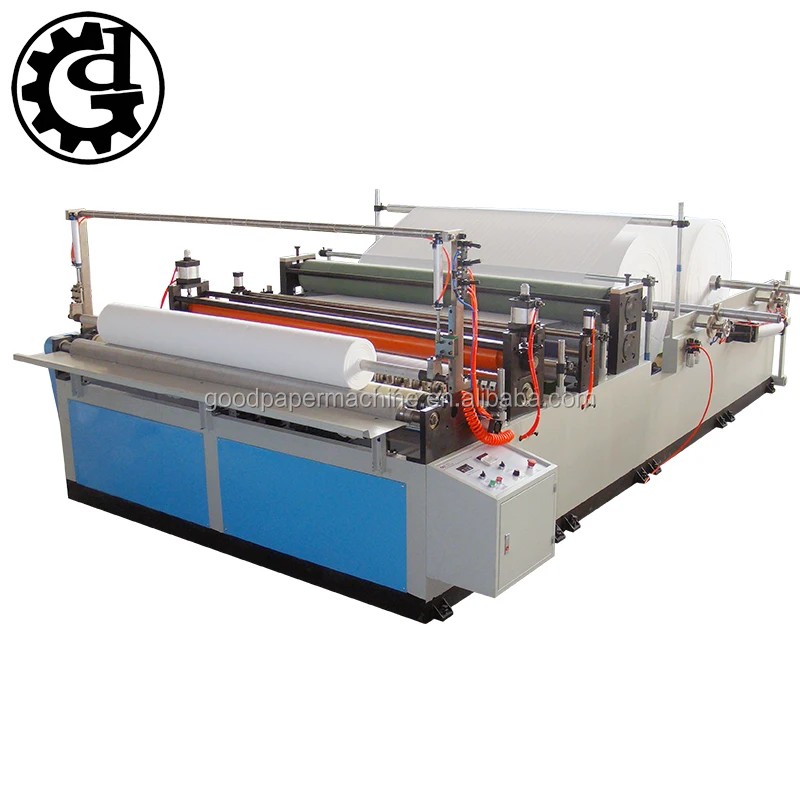 Полуавтоматический маленькие бобины для тиснения бумаги Макси рулон резки перематывать машина