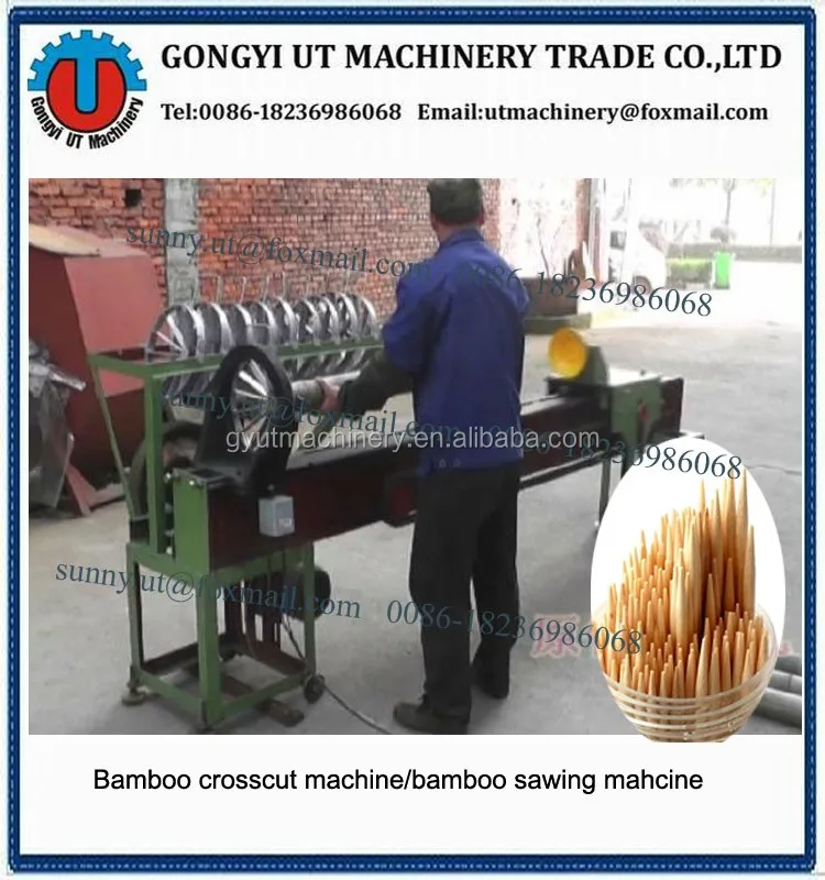 automatic bamboo splitting breaking cutting machine / auto bamboo splitter cutter machine