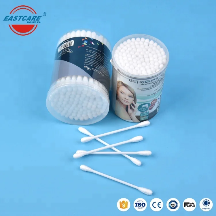 Стерилизованная Пластиковая Палочка для макияжа, двусторонние спиртовые ватные палочки, ватные палочки q-tips, белая палочка, ватные палочки из натурального хлопка